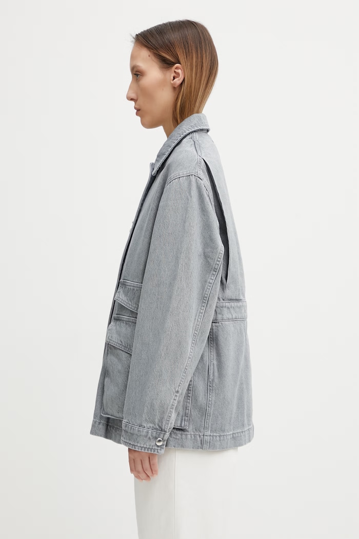 Maison Kitsuné Barn Τζιν μπουφάν γυναικείο ντένιμ QW02207WD4021 γκρί SS26