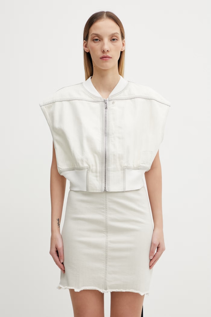 Джинсова безрукавка Rick Owens DRKSHDW Tatlin без капюшона бежевий DS01F4717.DMW