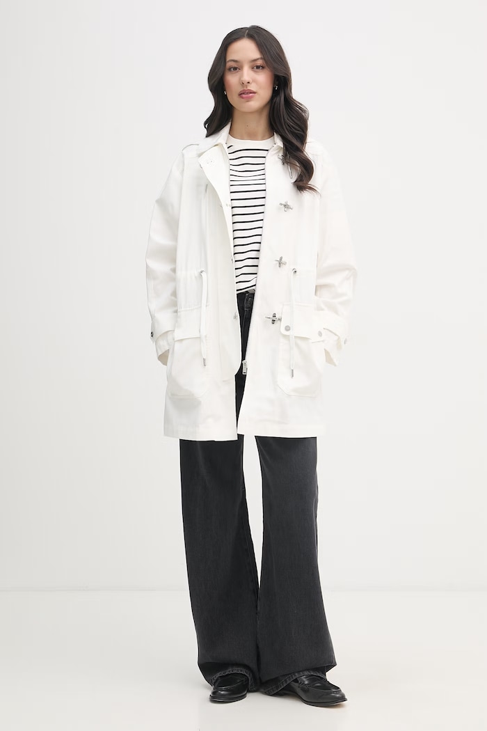 DKNY bunda dámska bavlnená P6BJ0EG0 béžová SS26