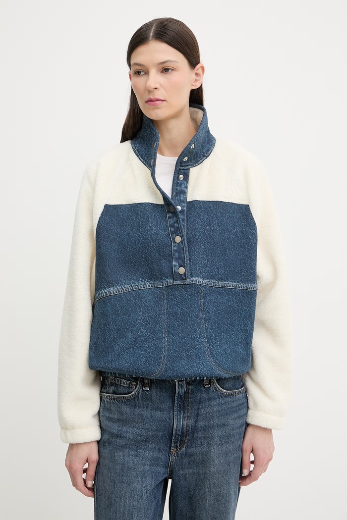 rag & bone polár pulóver női pamut Miramar kék RC6025HSMOT