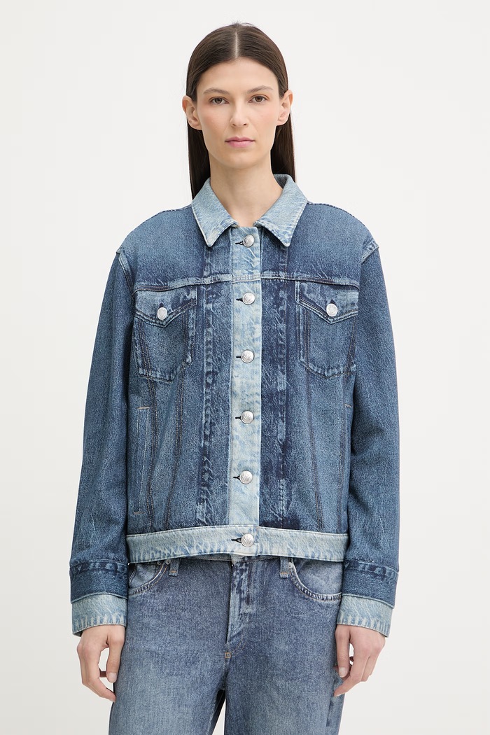 rag & bone prehodna jakna ženska bombažna Miramar modra RC8425H0MTE