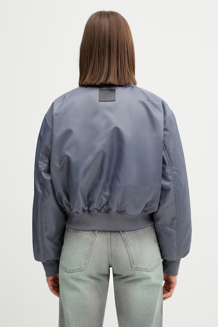 Ρούχα Anine Bing CROPPED LEON BOMBER σκούρο γκρι γυναικείο A.01.12156.GRY37 γκρί