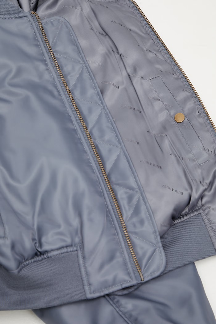 Anine Bing CROPPED LEON BOMBER σκούρο γκρι γυναικείο A.01.12156.GRY37 γκρί
