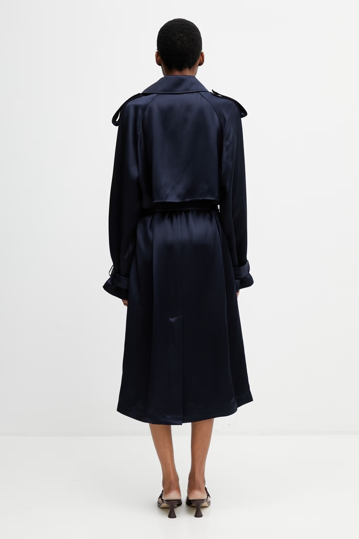 Clothing Anine Bing RICKIE MAXI TRENCH navy trench coat with viscose women's A.01.11779.NAV01 navy