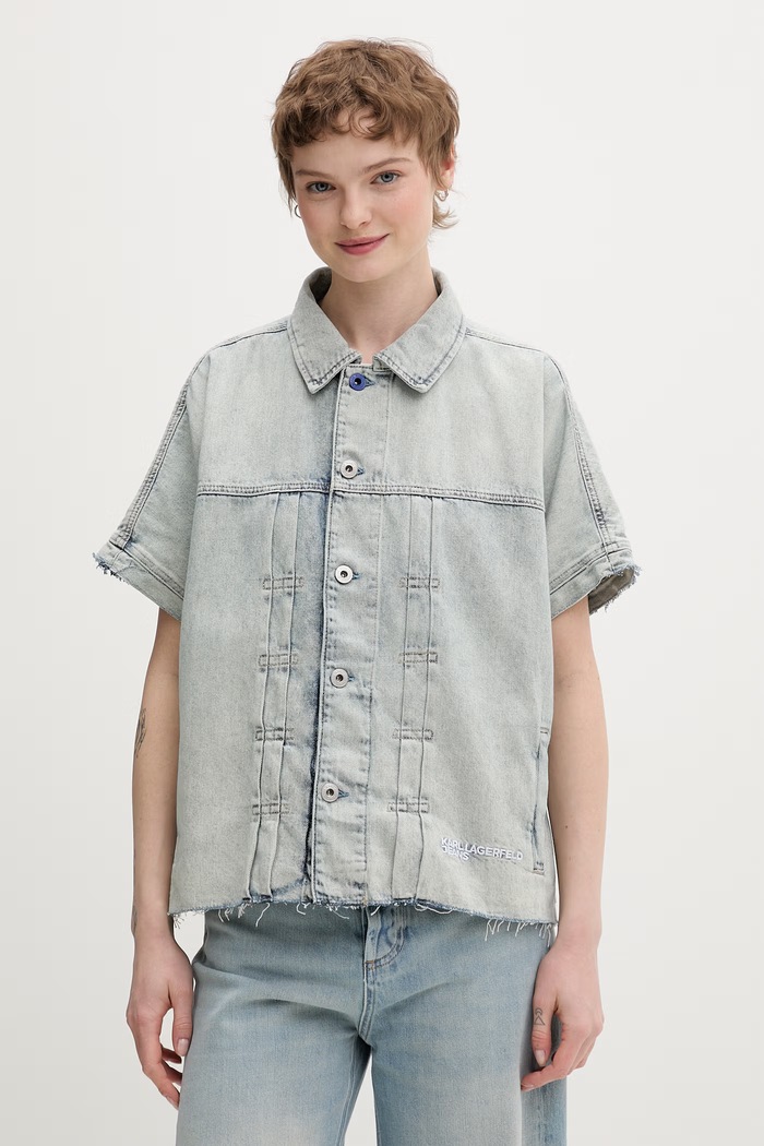 Karl Lagerfeld Jeans geacă de blugi pentru femei, din bumbac B2W14036 albastru SS26