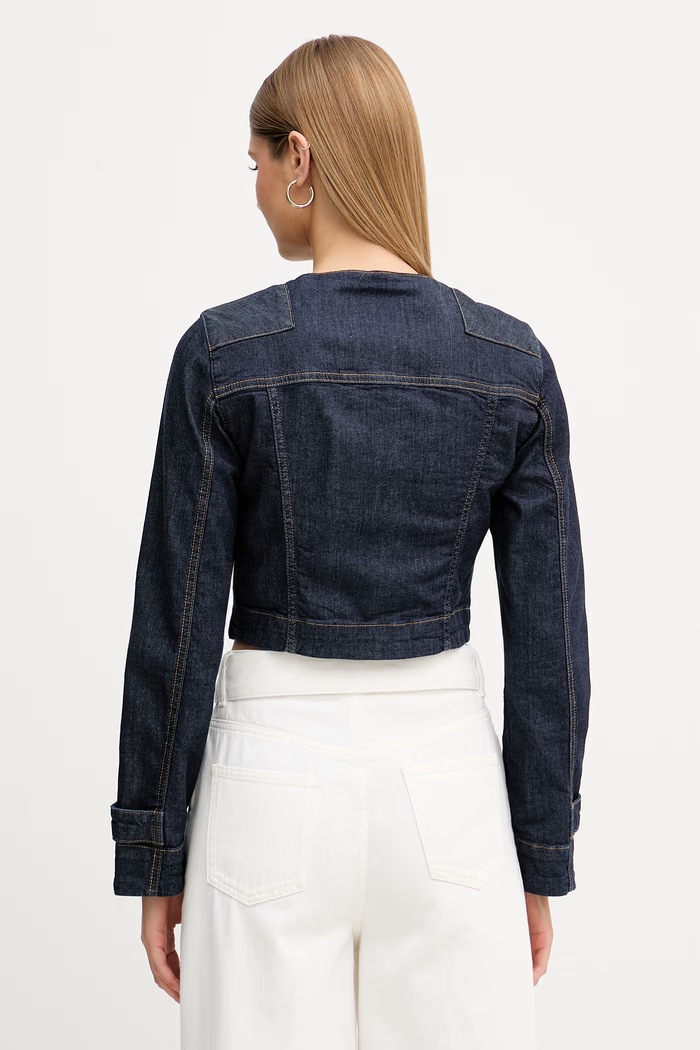 Oblečenie Blugirl Blumarine džínsová bunda dámska RA6066.D4992 tmavomodrá