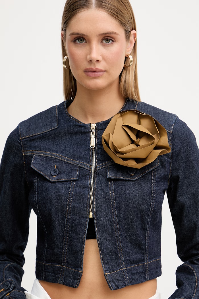 Blugirl Blumarine džínsová bunda dámska tmavomodrá RA6066.D4992