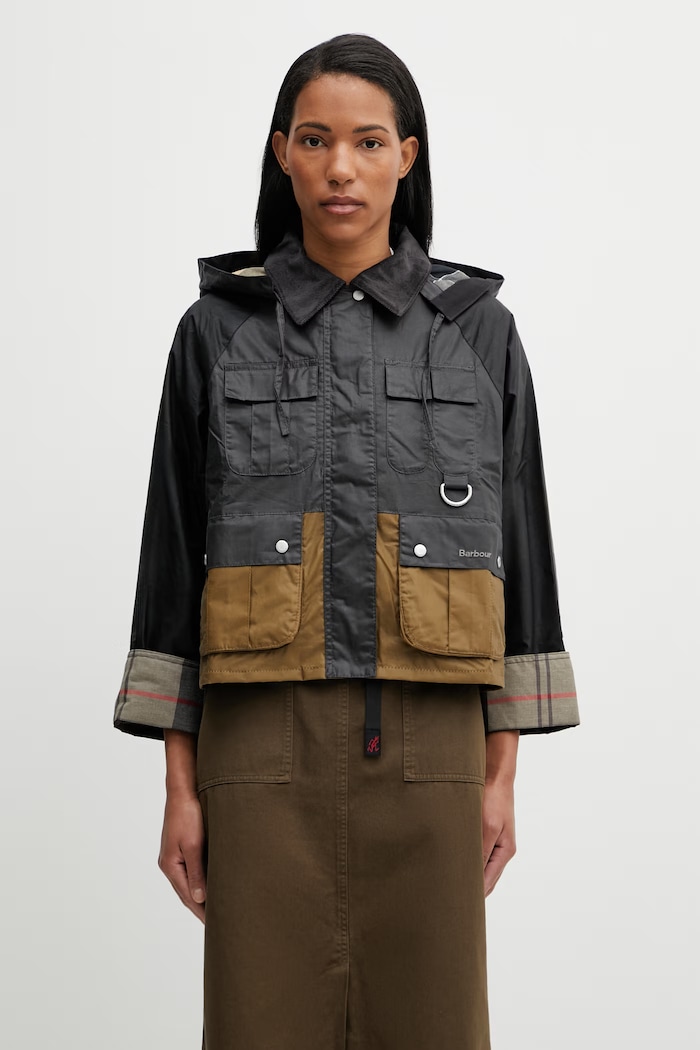 Barbour LWX1530BK11 transitional jacket Women's cotton gray LWX1530BK11