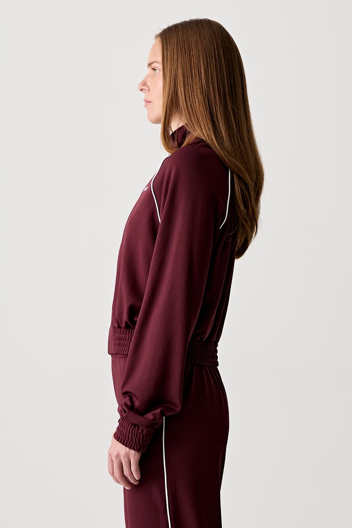 Sporty & Rich Signature Logo Retro Track кофта на замке для женщин JA06675326RE45 бордо SS26
