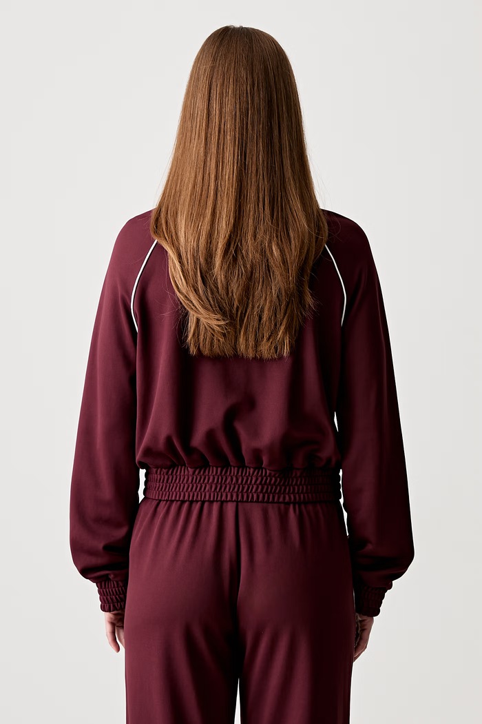 Одежда Sporty & Rich Signature Logo Retro Track кофта на замке для женщин JA06675326RE45 бордо