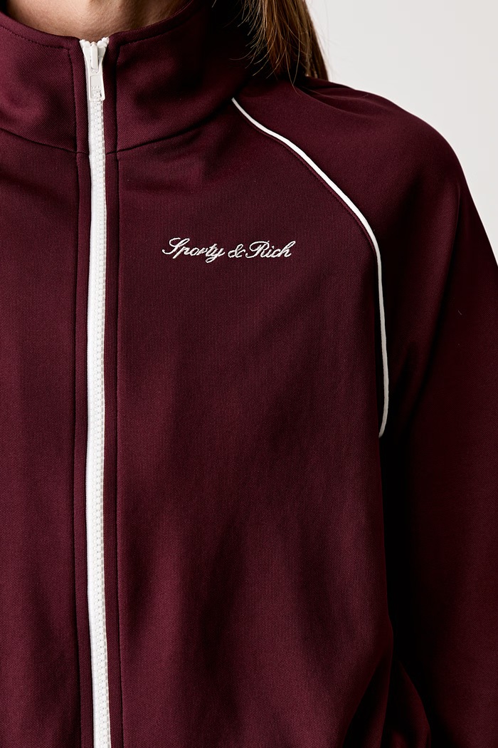 Sporty & Rich Signature Logo Retro Track кофта на замке для женщин JA06675326RE45 бордо