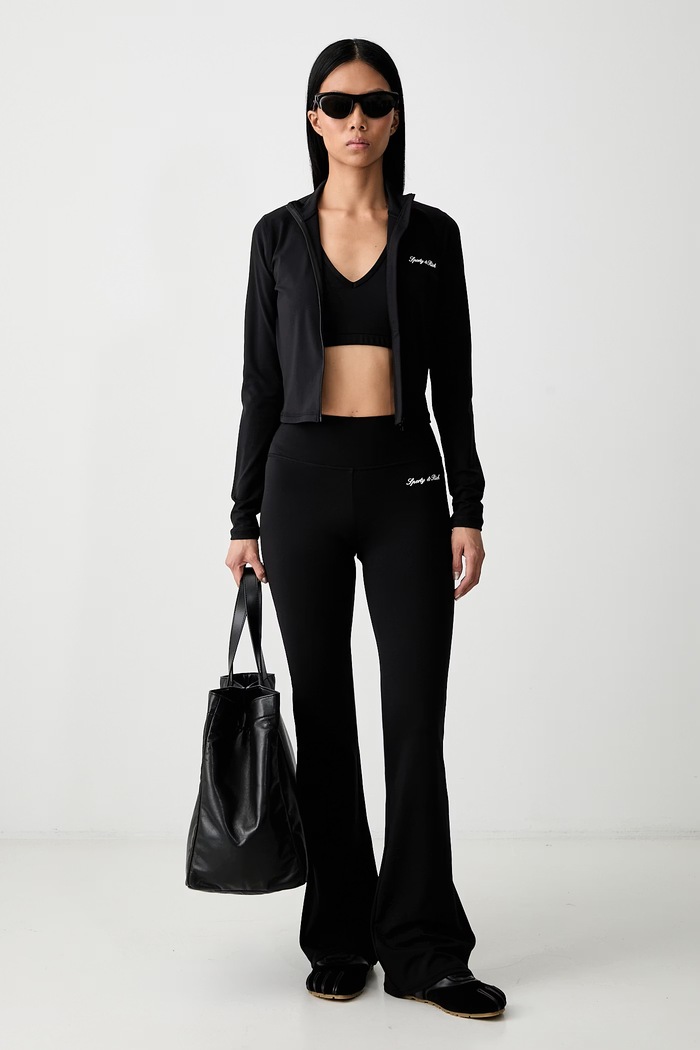 Sporty & Rich Signature Logo bluza rozpinana damska TO01871326BA01 czarny SS26