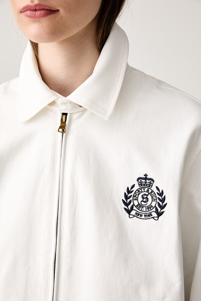 Sporty & Rich NY Crest коротка куртка жіноча бавовняна OW02876243WH37 білий