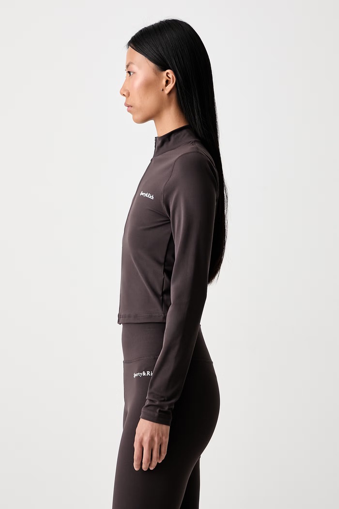Sporty & Rich Serif bluza rozpinana damska brązowy TO018711300BR29