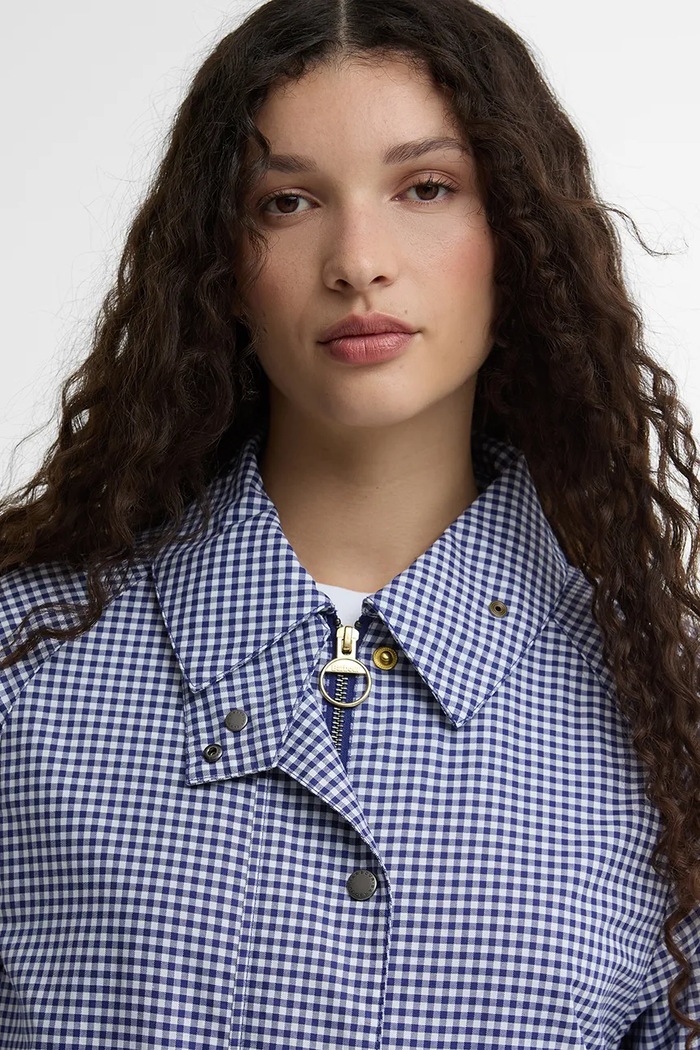 Barbour x Paul Smith Gingham Spey Γυναικείο μπουφάν βαμβακερό LCA0383NY71 σκούρο μπλε