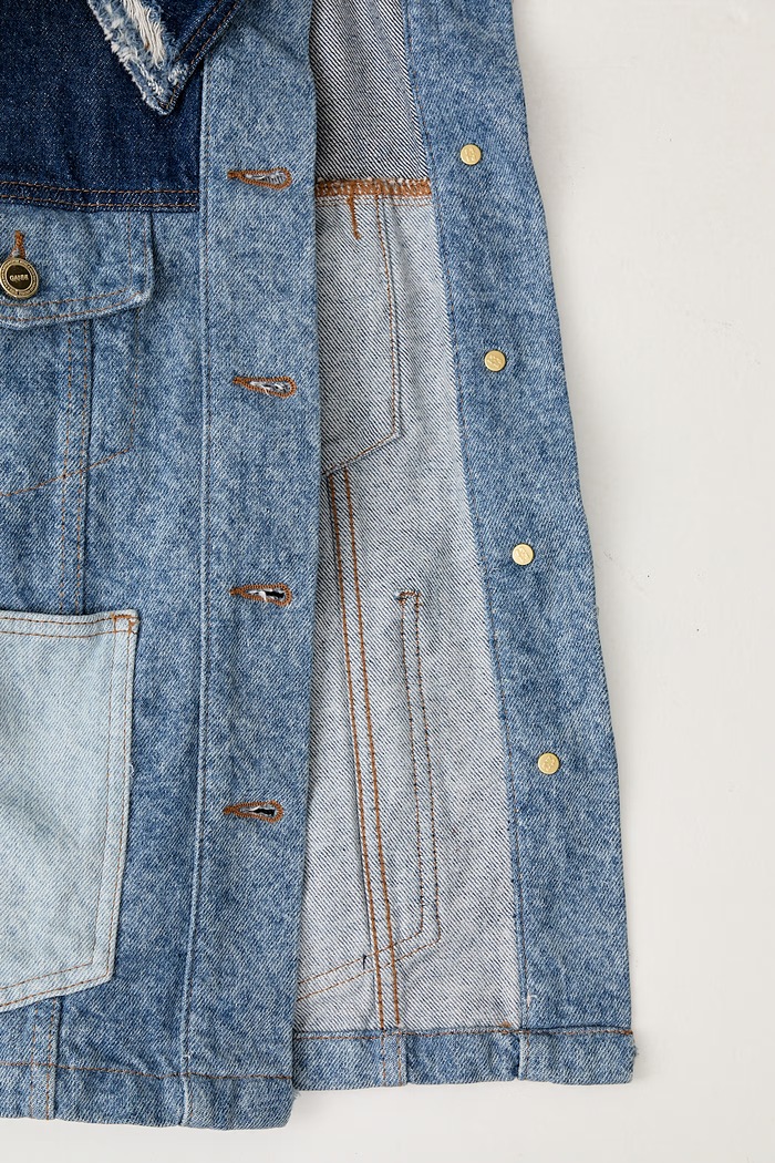 GANNI jachetă scurtă pentru femei din denim A1010180 albastru