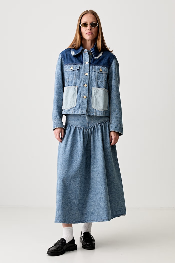 GANNI jachetă scurtă pentru femei din denim A1010180