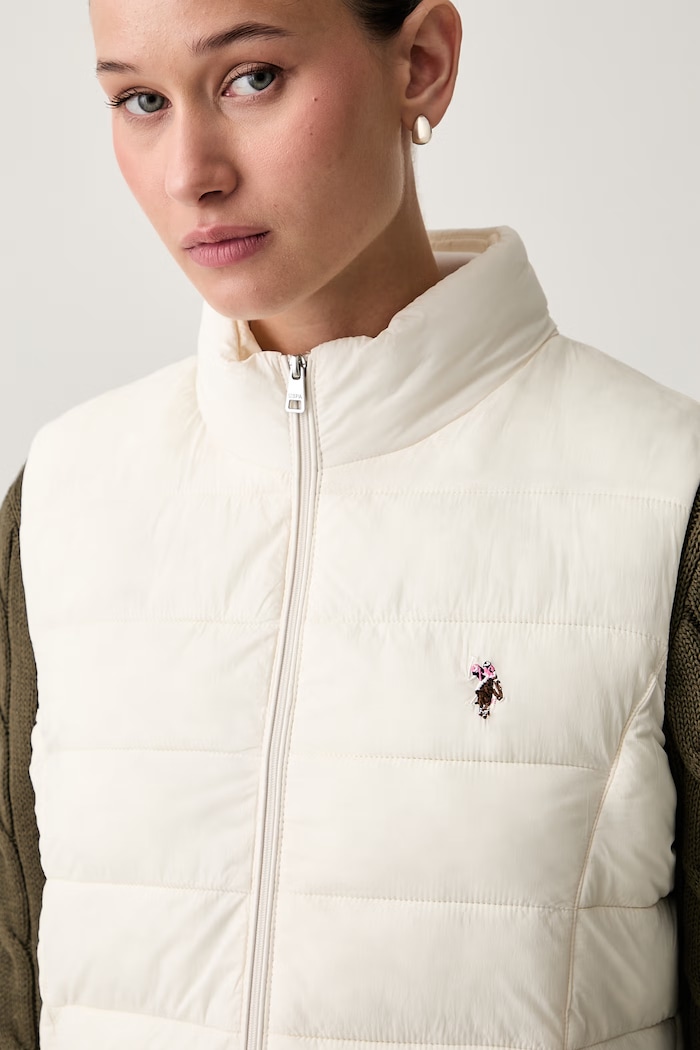 U.S. Polo Assn. bezrękawnik damski Lightweight Puffer Gilet beżowy WUP0367