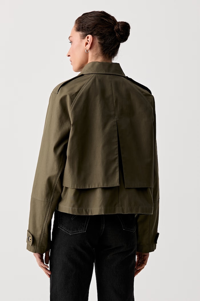 Ρούχα rag & bone κοντή καμπαρντίνα γυναικεία βαμβακερή Jamie RAB126S0MOW πράσινο