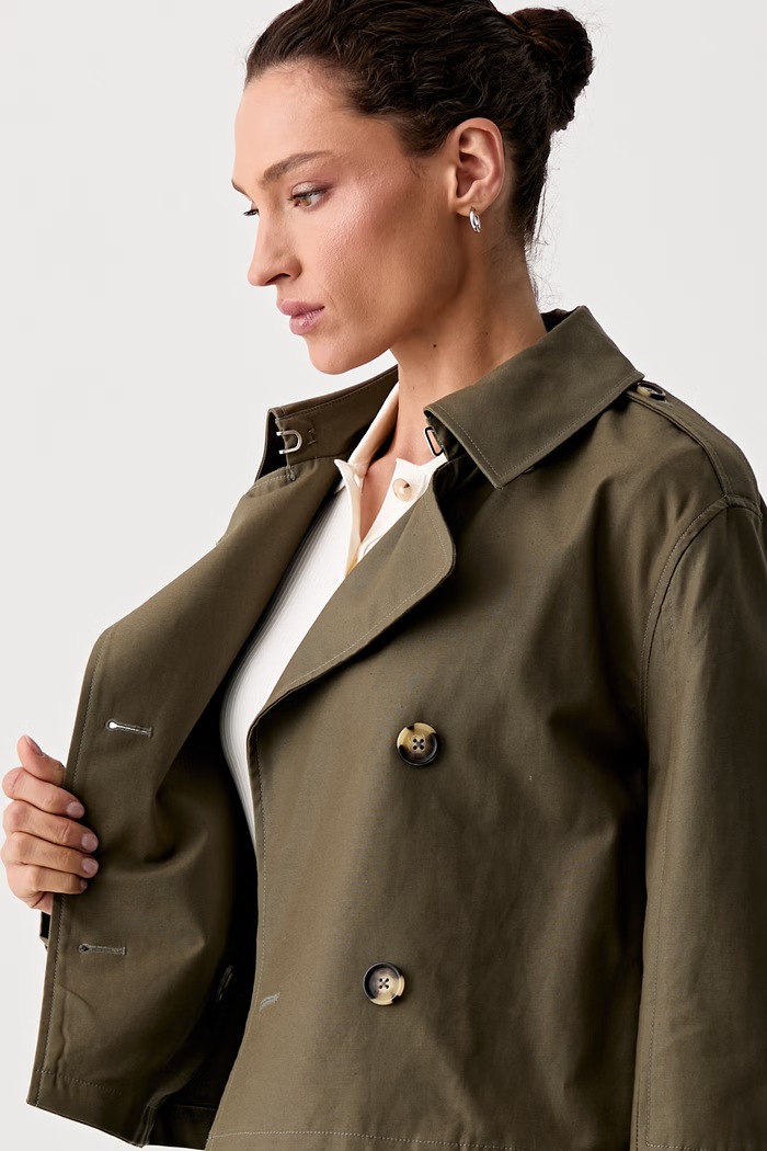rag & bone κοντή καμπαρντίνα γυναικεία βαμβακερή Jamie RAB126S0MOW