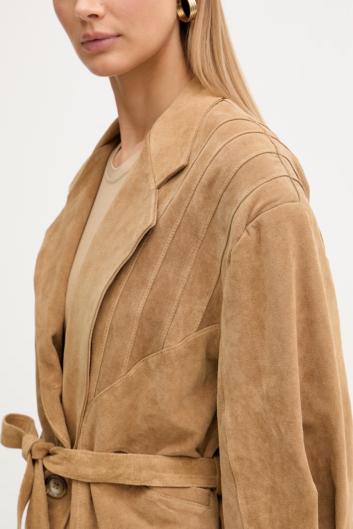 ViCOLO kimono bunda dámská kožená TAB0173 béžová