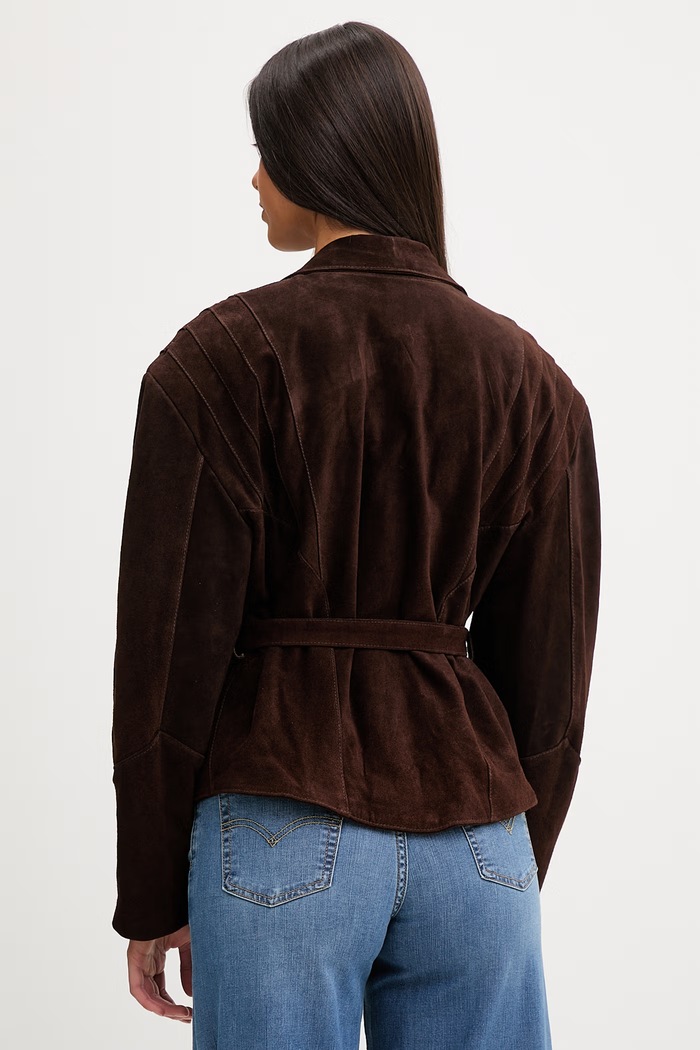 Oblečení ViCOLO kimono bunda dámská kožená TAB0173 hnědá