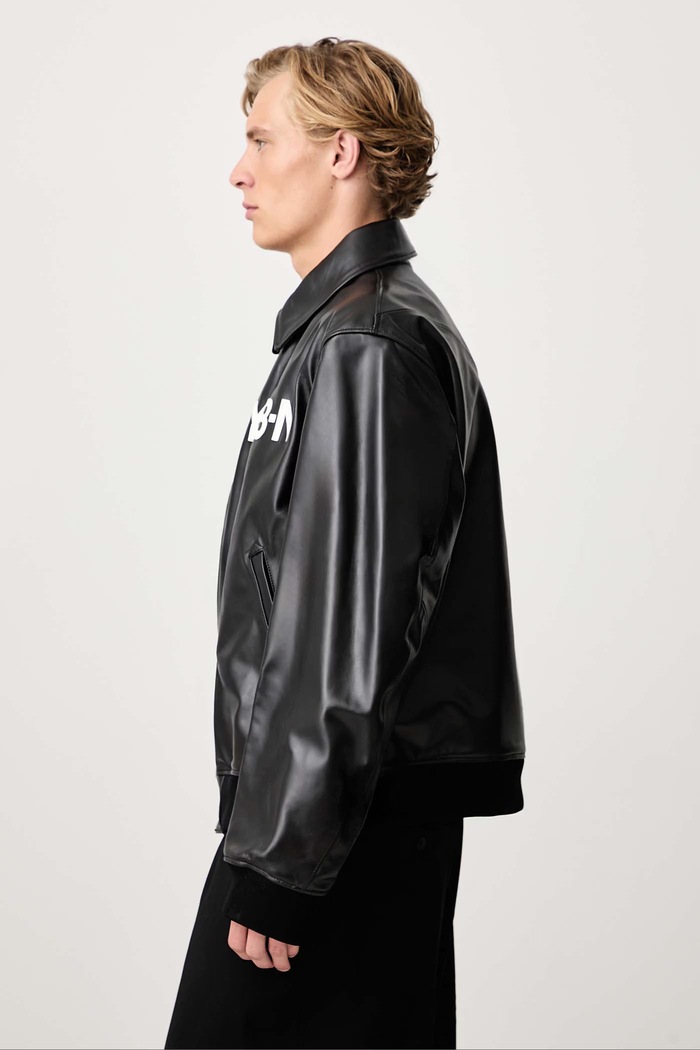 Giacca in pelle da uomo Y-3 KT4301 nero