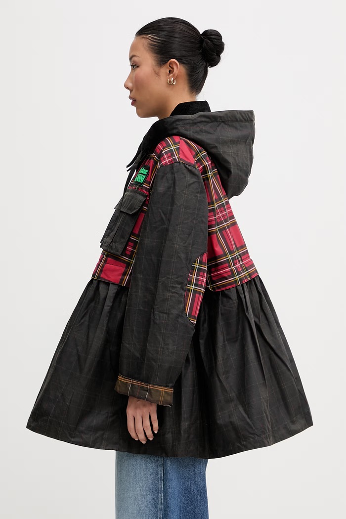 Barbour x Ganni kurtka przejściowa bawełniana LWX1524TN11 zielony SS26