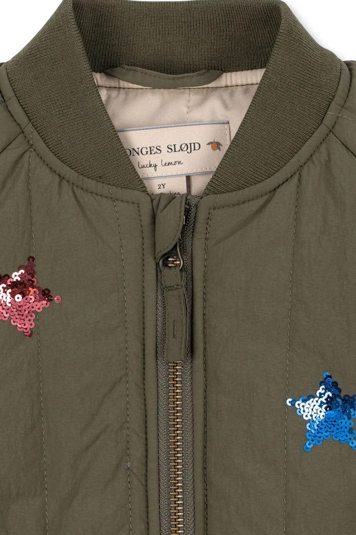 Dječja bomber jakna Konges Sløjd JUNO SEQUIN BOMBER JACKET zelena KS104321.PreSpring