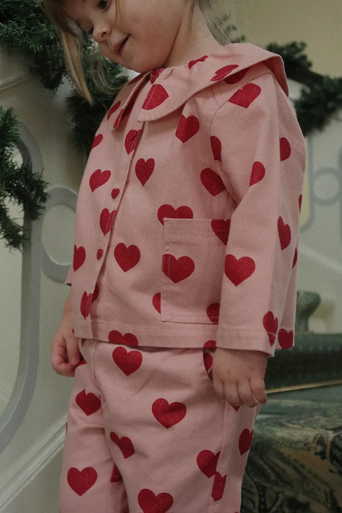 Detská rifľová bunda Konges Sløjd MAGOT COLLAR JACKET GOTS bez kapucne ružová KS104356.PreSpring