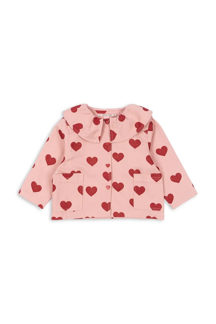 Detská rifľová bunda Konges Sløjd MAGOT COLLAR JACKET GOTS KS104356.PreSpring ružová SS26