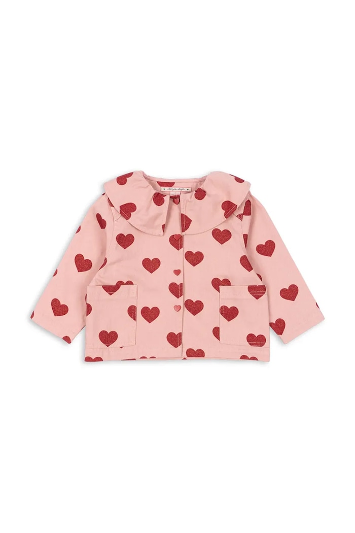 Detská rifľová bunda Konges Sløjd MAGOT COLLAR JACKET GOTS KS104356.PreSpring ružová SS26