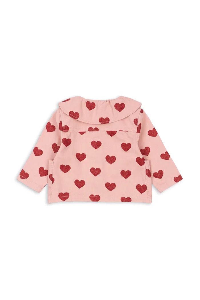 Dievča Detská rifľová bunda Konges Sløjd MAGOT COLLAR JACKET GOTS KS104356.PreSpring ružová