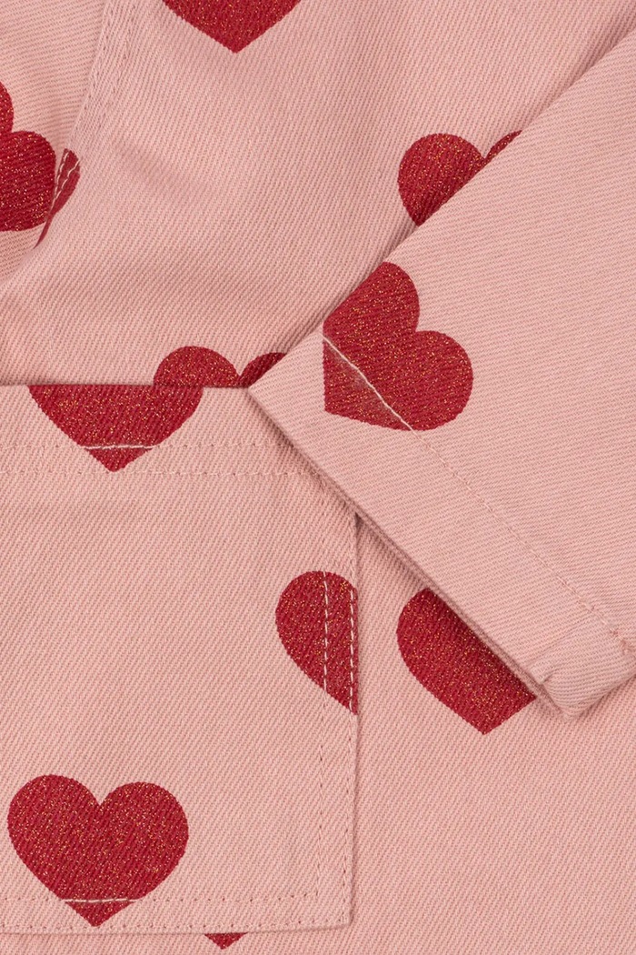 Detská rifľová bunda Konges Sløjd MAGOT COLLAR JACKET GOTS KS104356.PreSpring ružová
