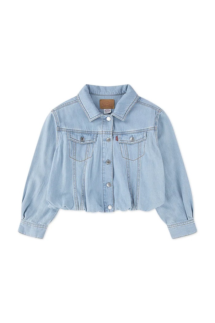 Detská rifľová bunda Levi's BUBBLE TRUCKER 4EP789 modrá SS26