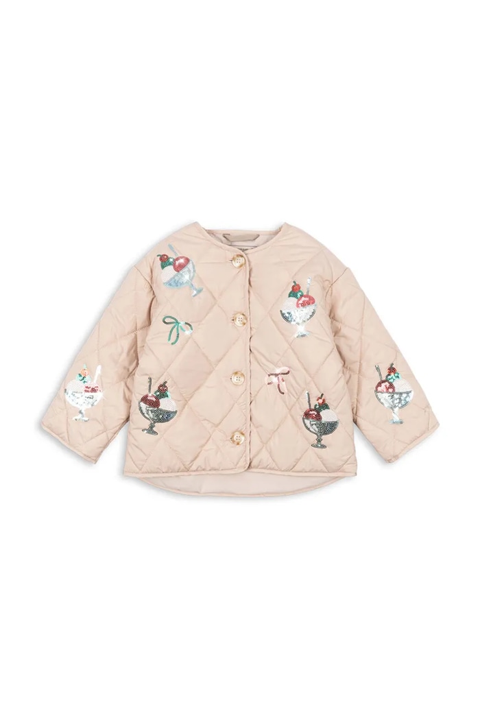 Detská bunda Konges Sløjd FLORA SEQUIN JACKET KS104811.PPY2 ružová SS26