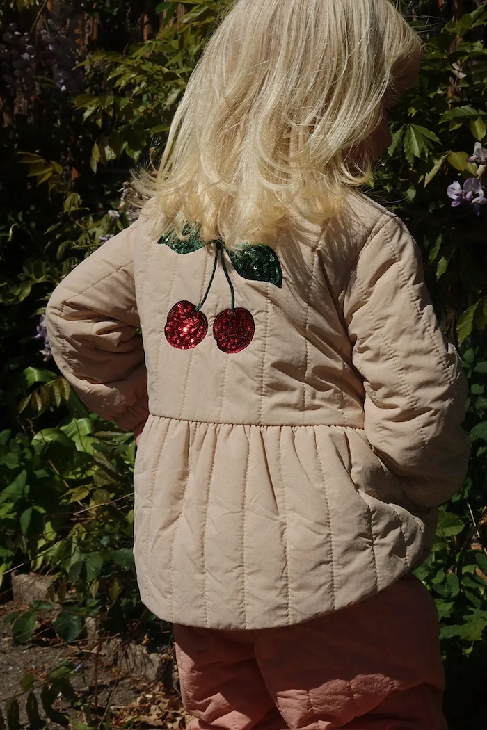 Dětská bunda Konges Sløjd JUNA SEQUIN BOMBER JACKET přechodné béžová KS104873.PPY2