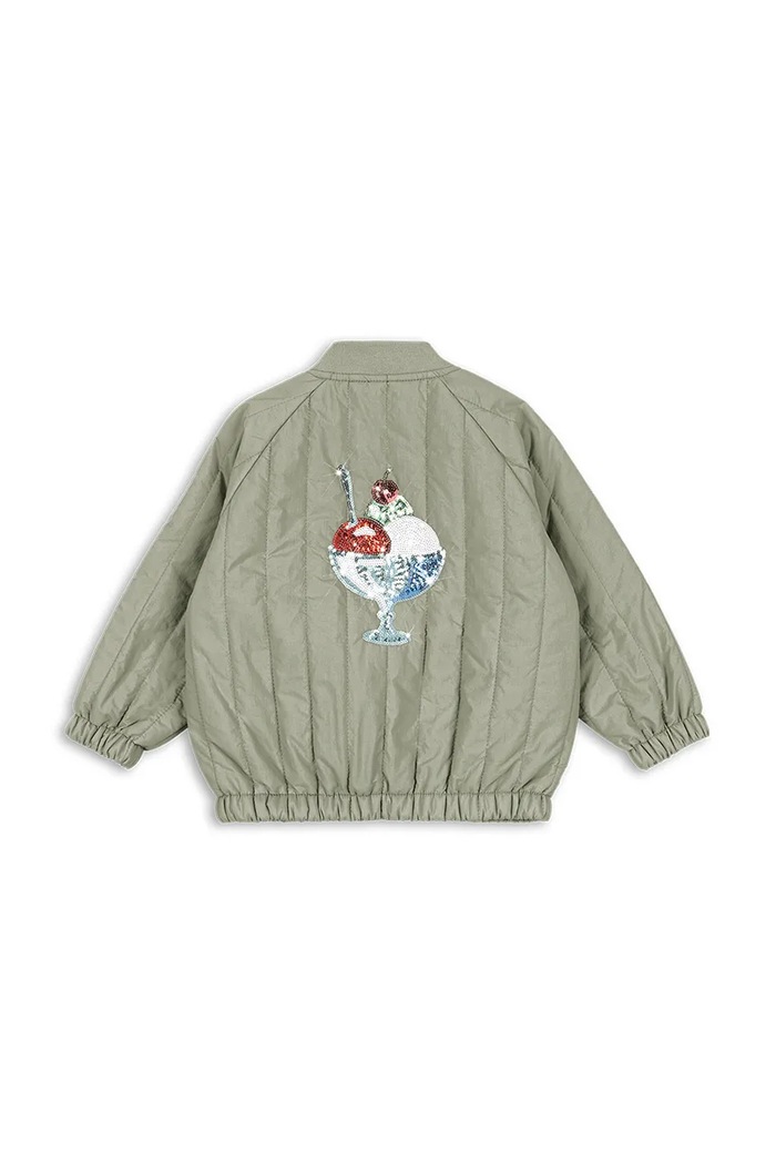 Παιδικό μπουφάν bomber Konges Sløjd JUNO SEQUIN BOMBER JACKET KS104887.PPY2 μπεζ SS26
