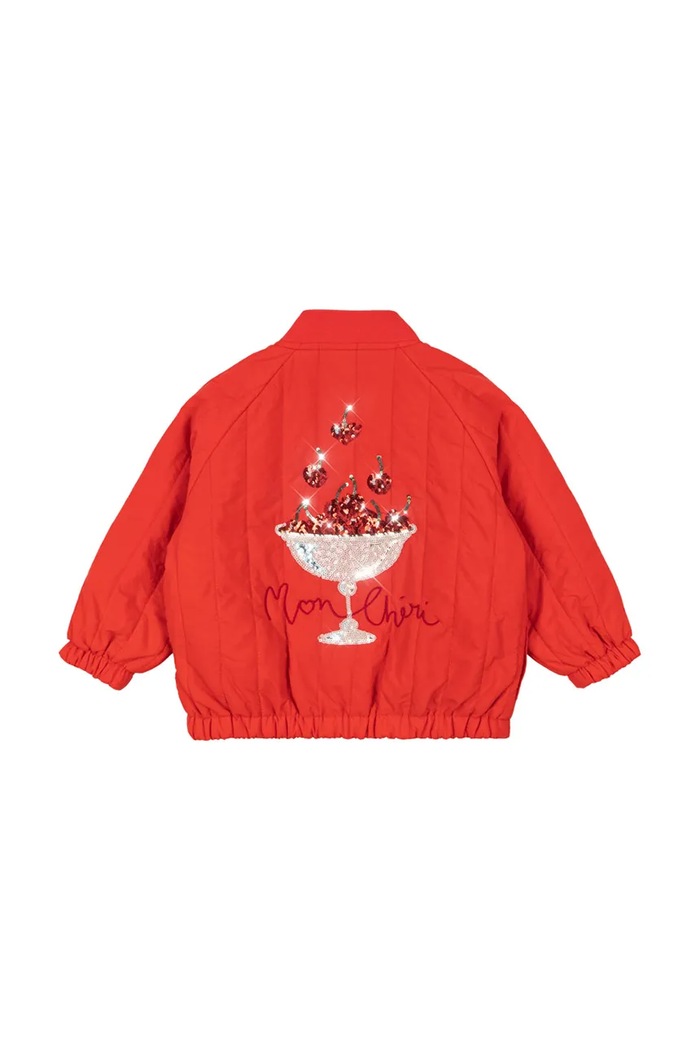Κοριτσίστικα Παιδικό μπουφάν bomber Konges Sløjd JUNO SEQUIN BOMBER JACKET KS104887.PPY2 κόκκινο