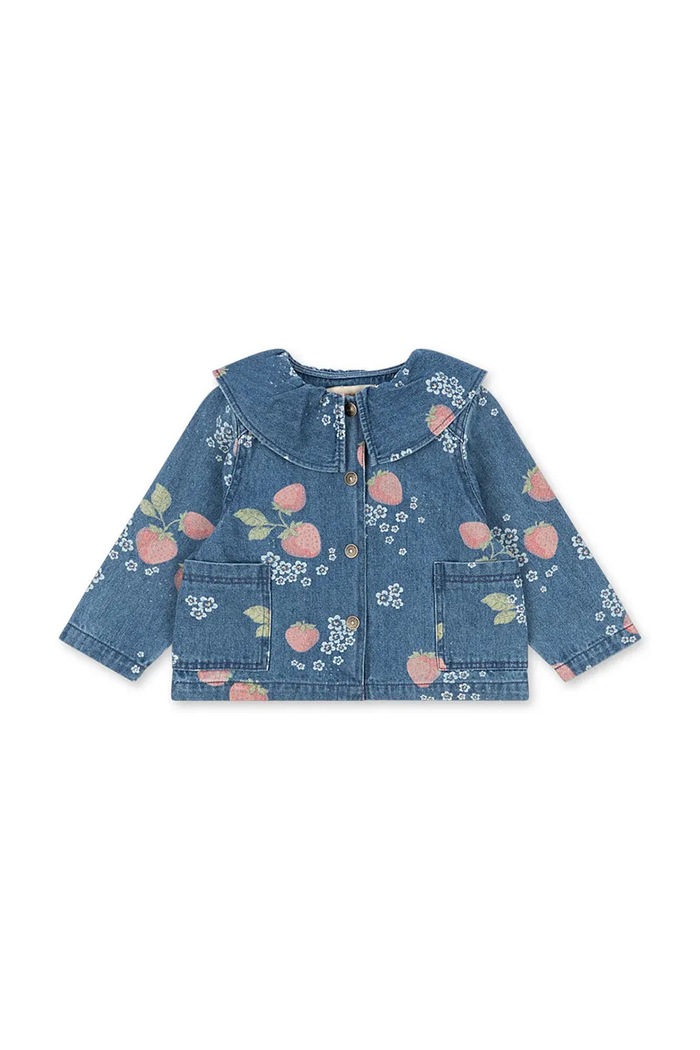 Detská rifľová bunda Konges Sløjd MAGOT COLLAR JACKET GOTS nezateplené tmavomodrá KS104968.PPY2