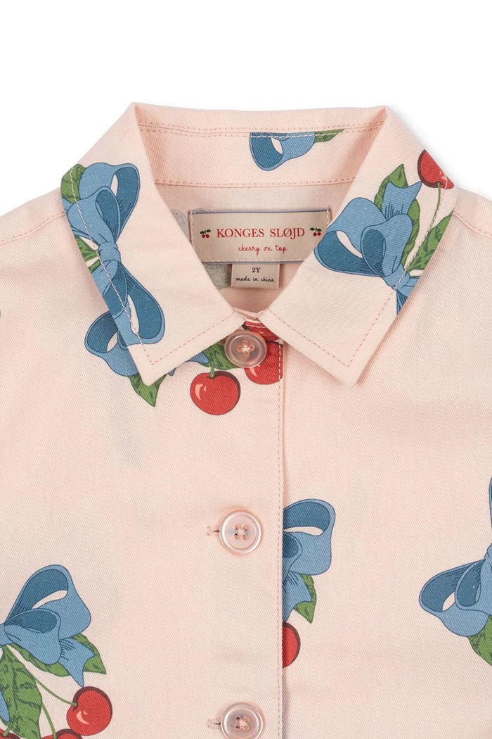 Konges Sløjd kurtka bawełniana dziecięca FRANKIE SHIRT JACKET GOTS różowy KS104826.G.PPY2