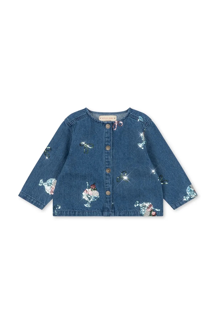 Konges Sløjd kurtka jeansowa dziecięca MAGOT SEQUIN DENIM JACKET GOTS KS104974.PPY2 granatowy SS26