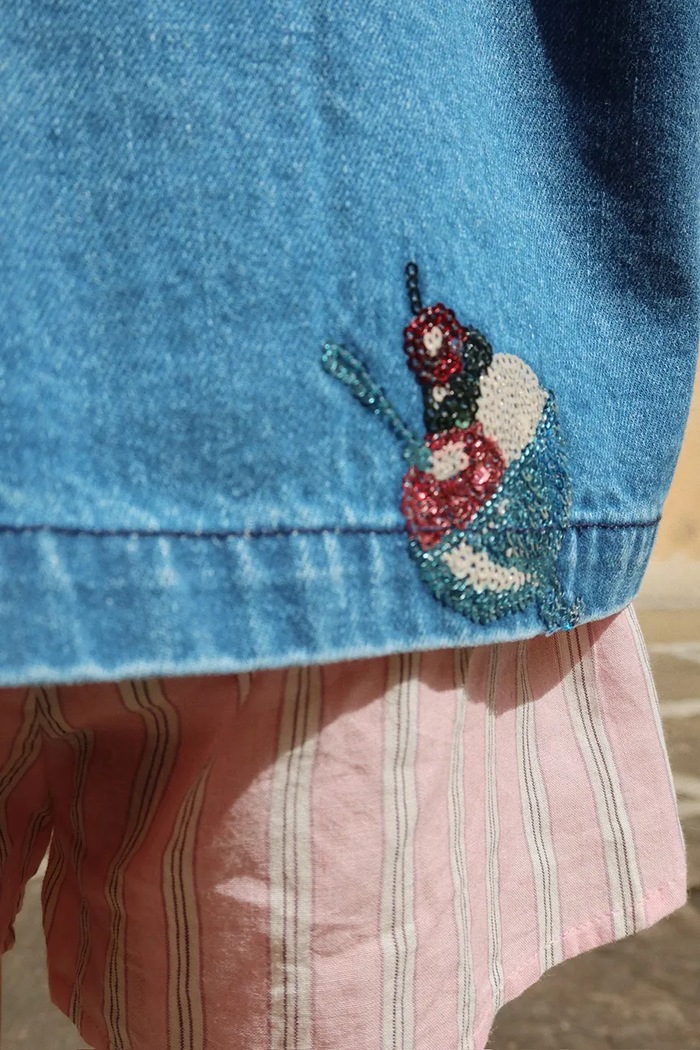 Konges Sløjd kurtka jeansowa dziecięca MAGOT SEQUIN DENIM JACKET GOTS KS104974.PPY2