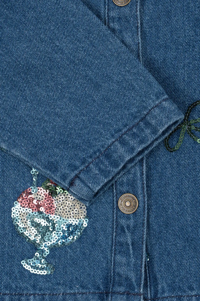 Konges Sløjd kurtka jeansowa dziecięca MAGOT SEQUIN DENIM JACKET GOTS KS104974.PPY2 granatowy