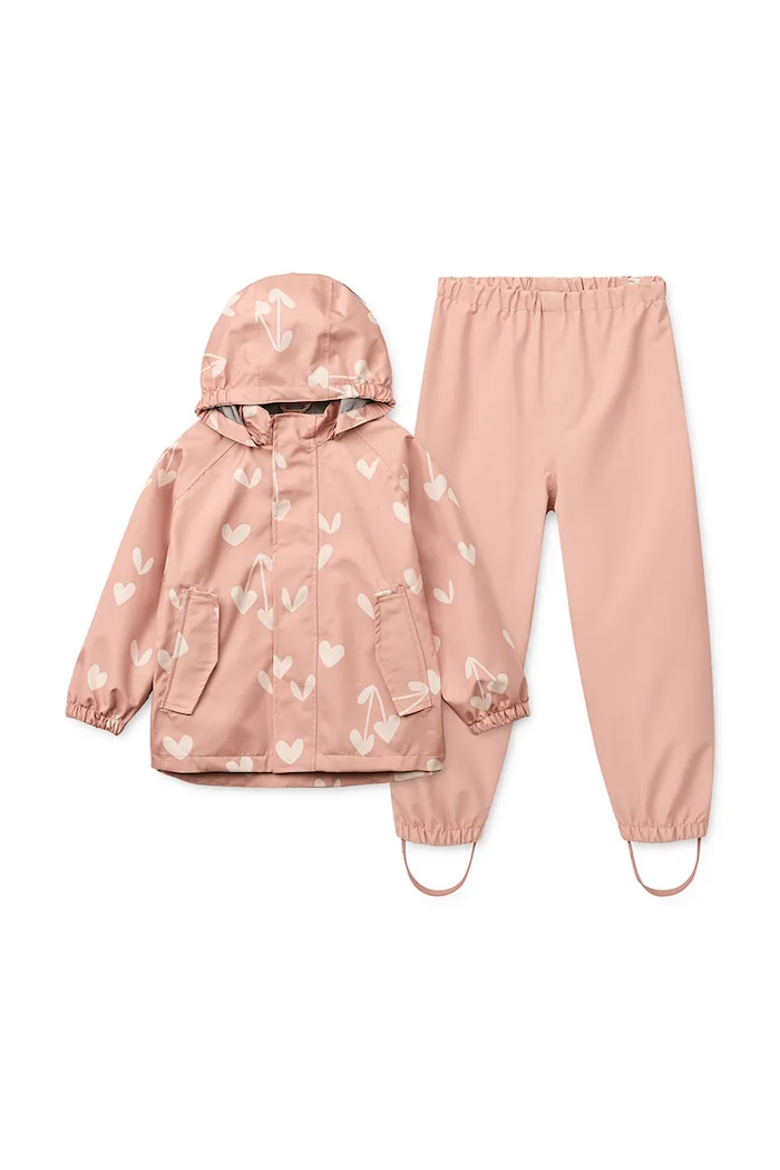Liewood jachetă și pantaloni pentru copii Manu Rainwear Set LW19909.G.PPY2 roz SS26