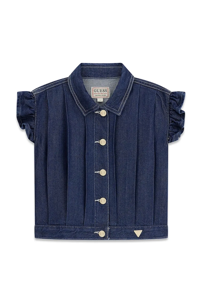 Guess cămașă din denim pentru copii J6GN00.D8280.PPY2.M bleumarin SS26