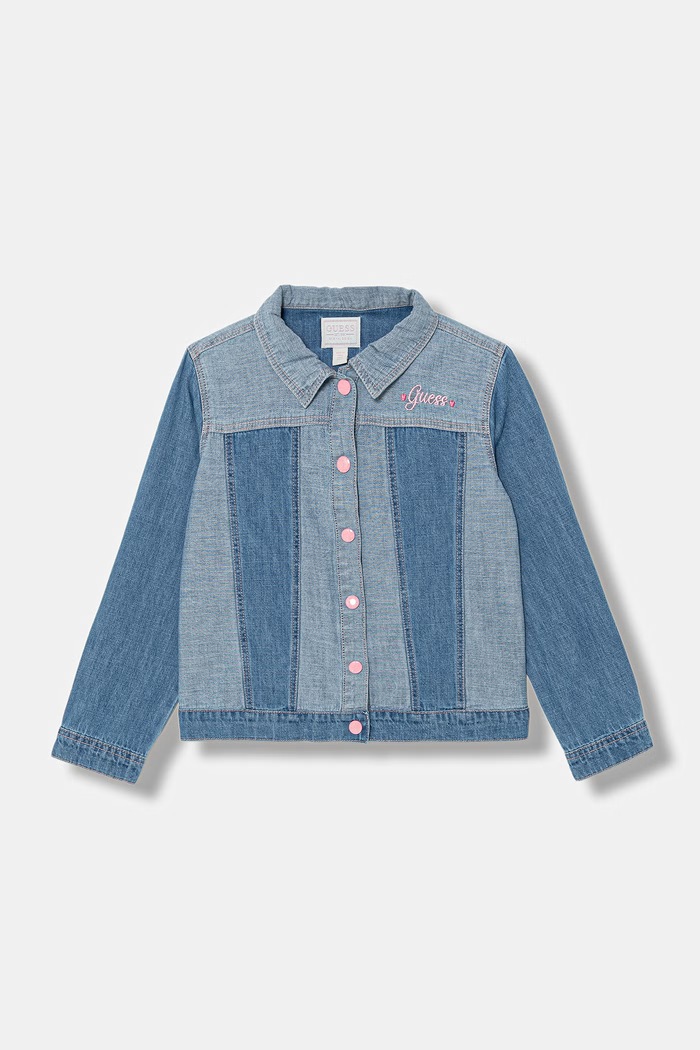 Guess košeľová bunda detská rifľová modrá K6GL01.D7850.PPY2.M