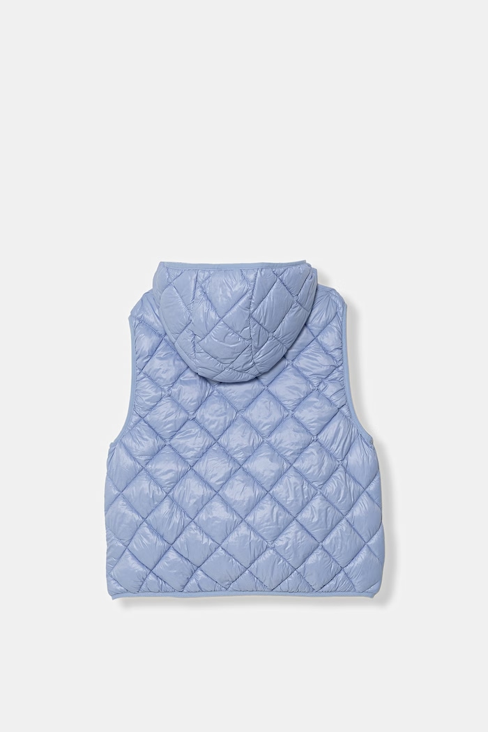 United Colors of Benetton detská vesta s kapucňou 21INCJ017.G.Stagionale modrá SS26