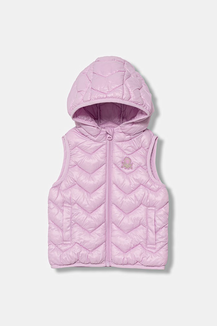 United Colors of Benetton bezrękawnik z kapturem dziecięcy fioletowy 21INGJ00H.P.Stagionale
