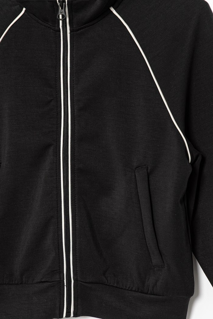 Dievča United Colors of Benetton detská mikina na zips 3M9KC5062.G.Stagionale čierna